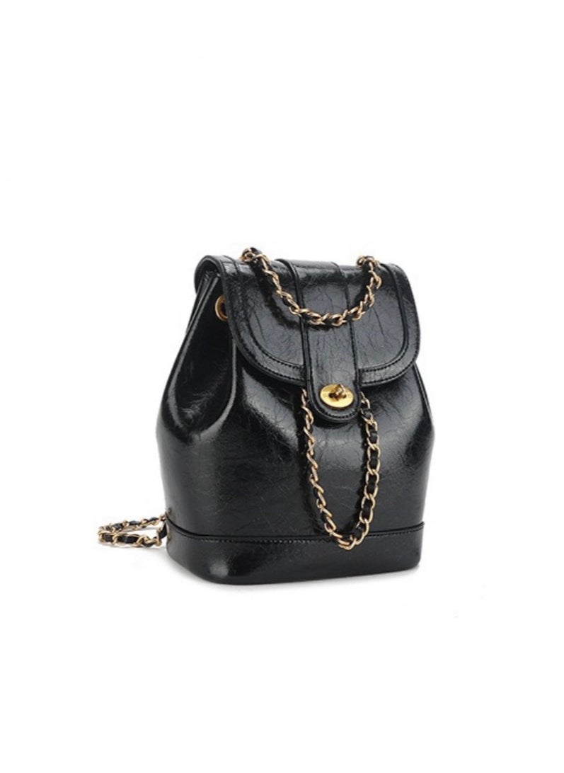 Black Chain Backpack Bag