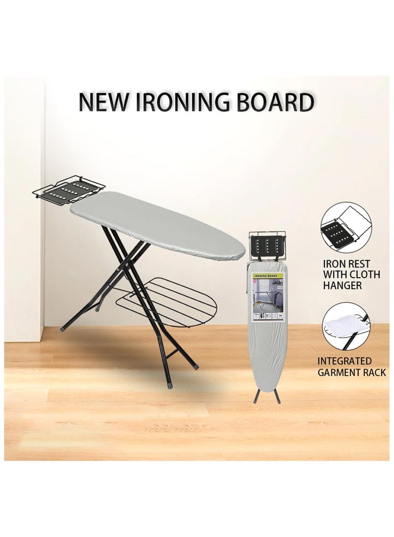 Ironing Board, Height Adjustments Dress Press Board with Steam Press Rest and Heat Resistant Covers, Foldable Pressing Table for Home