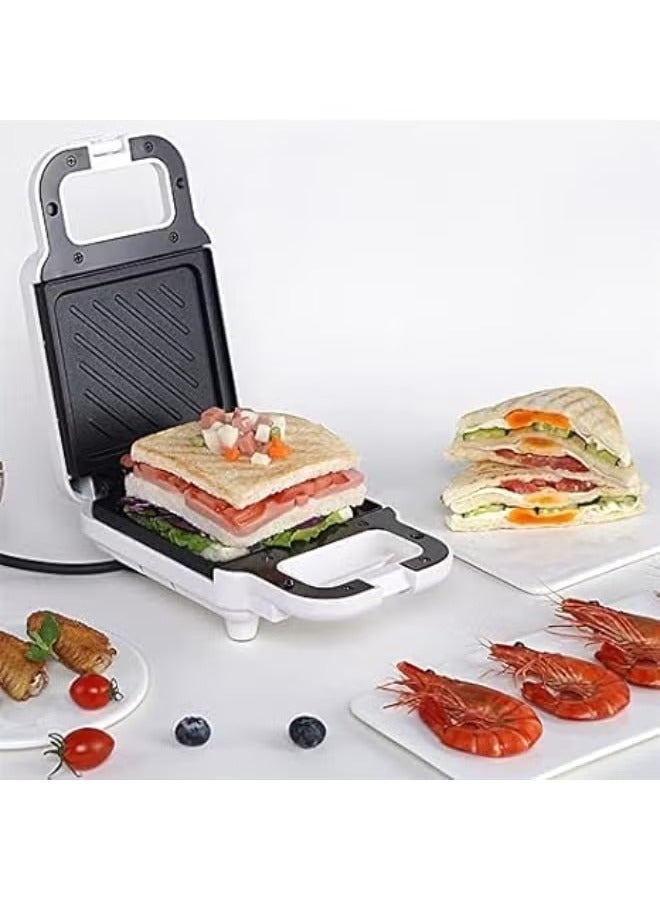 Mini Sandwich Maker Toaster & Waffle Maker Combo - Nostalgic All-in-One Panini Press for Portion Control - Seal & Toast with Non-Stick Plates - Ideal for Breakfast, Lunch, and Snacks