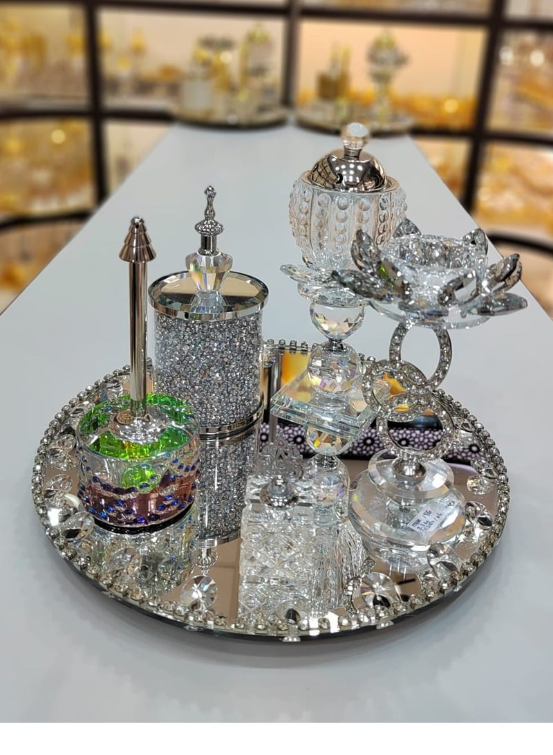 Bakhoor Burner Set Crystal Elegance Ideal Wedding Gift and Home Décor with a Blend of Arabic and English Culture