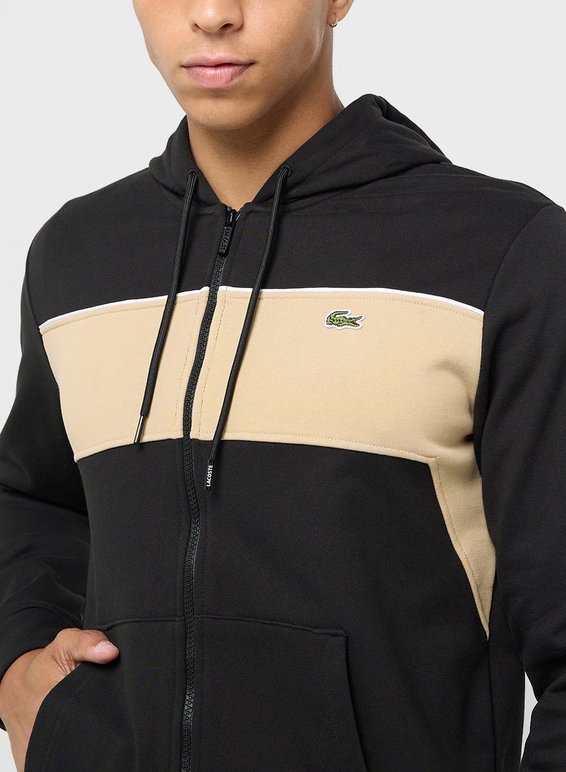 Logo Zip Through Hoodie