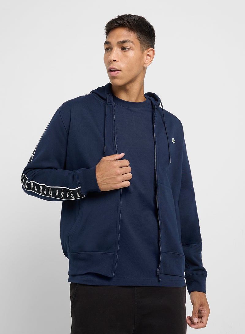 Logo Zip Through Hoodie