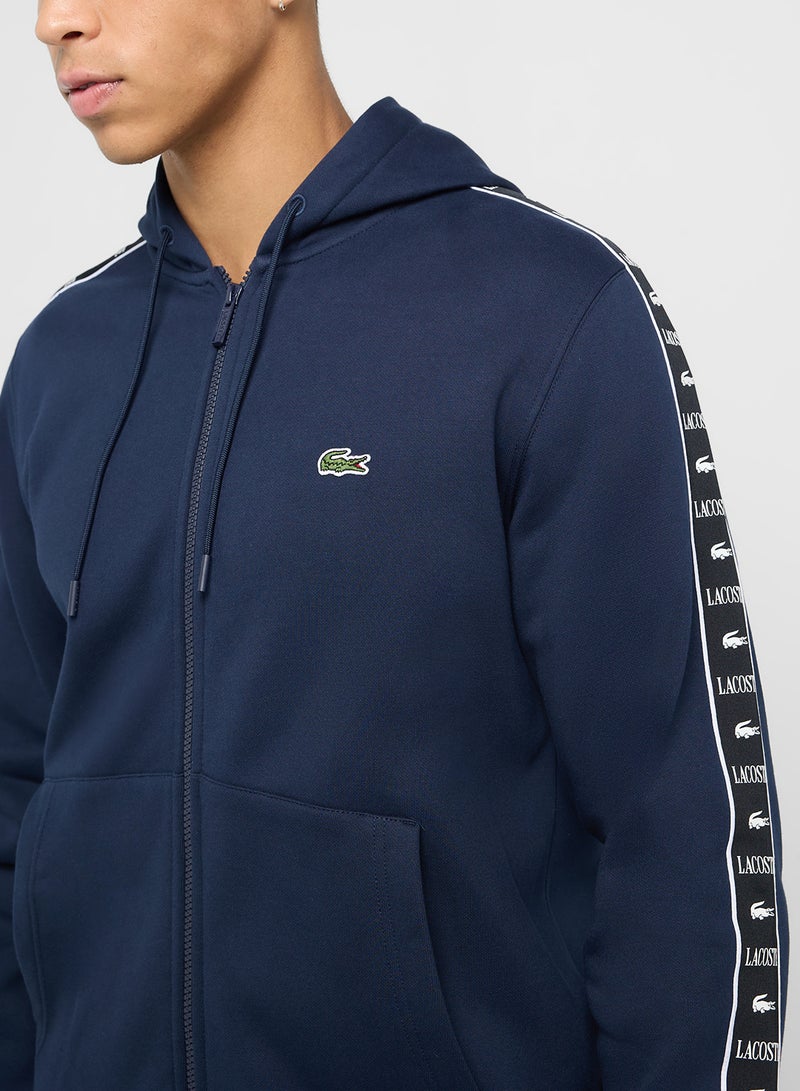 Logo Zip Through Hoodie