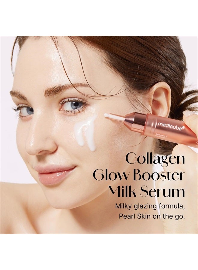 Collagen Glow Booster Milk Serum - Twist & Click - Radiance & Hydration with Niacinamide, Milk Protein Extract, Hydrolyzed Collagen - Illuminates & Firms Skin - Korean Skin Care, 1.69 oz