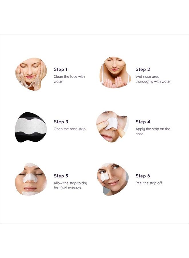 Deep Purifying Nose Strips for Women - Pack of 6 with Fuji Green Tea & Witch Hazel extracts | Removes Whiteheads | Blackheads and cleanses pores | Use on Nose