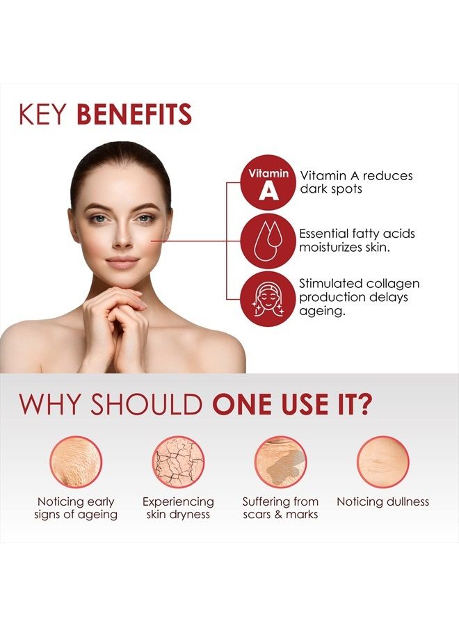 Rosehip Radiant Glow Face Serum | Lightweight Moisturizing Naturally Brightening Formula For All Skin Types | Natural, No Parabens & Sulphates (30 ml/1.01 Fl Oz)