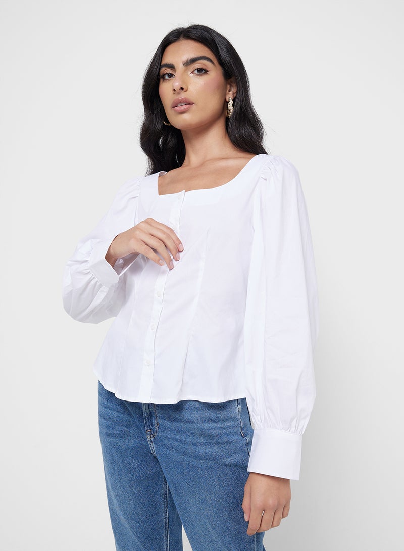 Square Neck Puff Sleeve Top