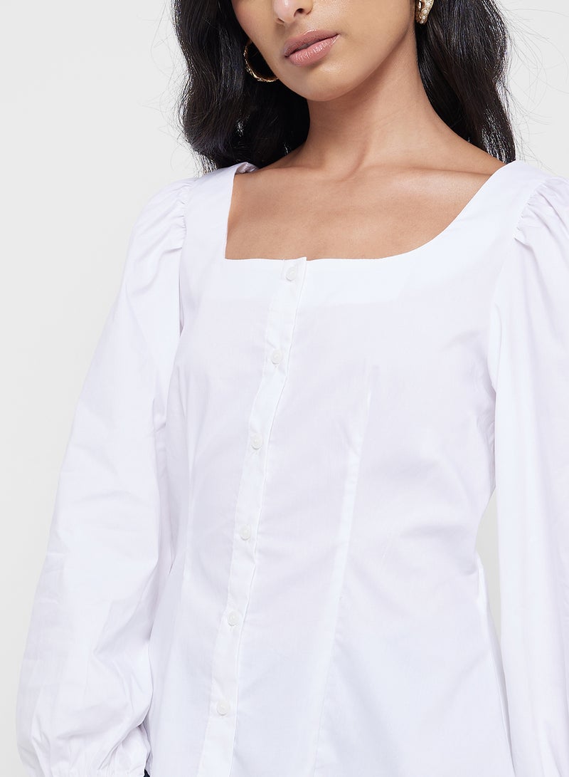 Square Neck Puff Sleeve Top