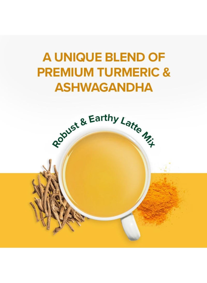 , Golden Milk Powder/Turmeric Ashwagandha Latte Mix (40 Cups) 3.53oz/100g | Caffeine-Free, Non GMO, Gluten Free | Brew Hot/Iced Tea Or Turmeric Latte