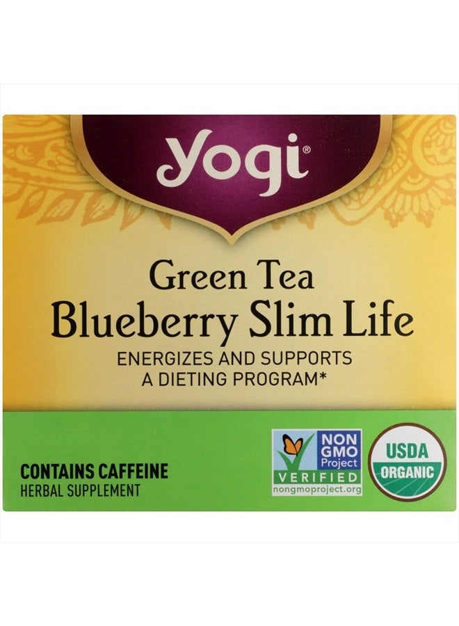 Green Tea, Blueberry Slim Life, 16 Tea Bags