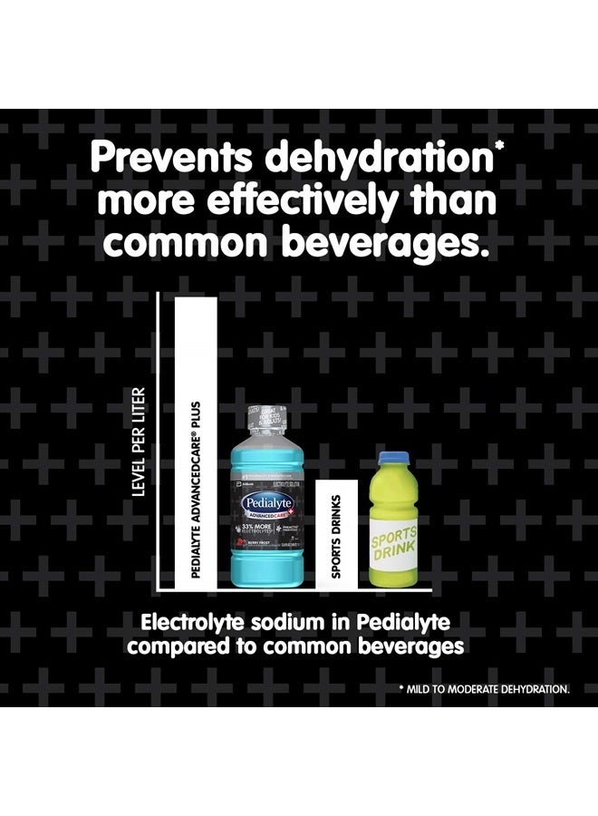 Pedialyte AdvancedCare Plus Electrolyte Powder, Strawberry Freeze And Berry Frost, With 33% More Electrolytes and Has PreActiv Prebiotics, 0.6 Oz Powder Packs (48 Count)