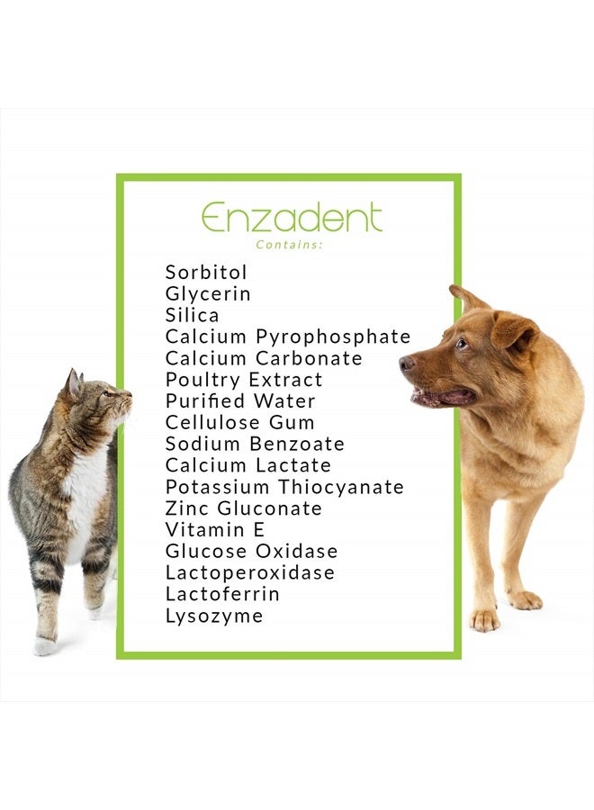 Enzadent Enzymatic Toothpaste for Cats & Dogs – 3.2 oz, Poultry Flavor – Triple Enzyme Formula for Healthy Teeth & Gums – Oral Dental Care: Removes Plaque, Polishes Teeth & Freshens Breath