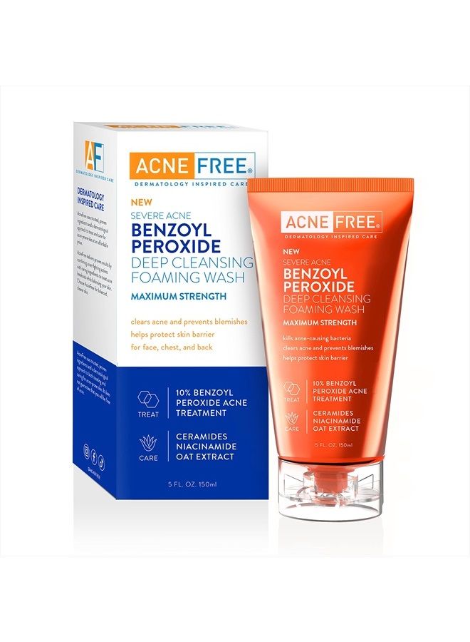 Severe Acne 10% Benzoyl Peroxide Foaming Cleansing Wash, 5 Ounce