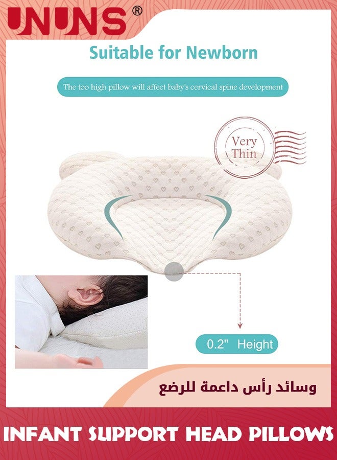 Nursery Pillows,Infant Support Head Pillows,Baby Head Shaping Pillow,Newborn Nursery Cushion U-Shaped Pillow,Soft Baby Neck Pillow,Head Support Sleeping Pillow,Latex Pillow For Infants 0-12 Months