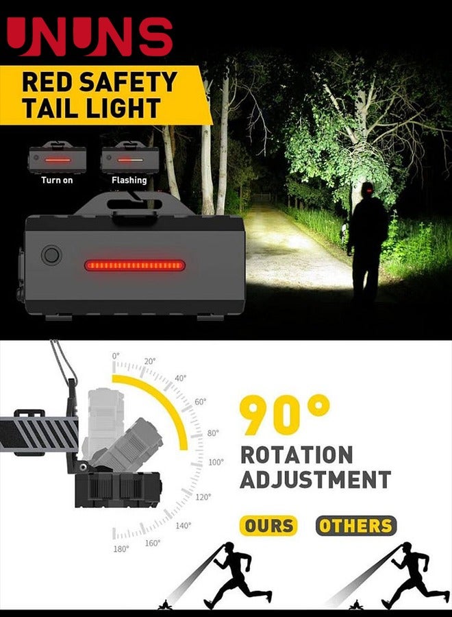 Headlamps,Rechargeable Head Light Lamp,22000 Super Brights 10 LEDs Head Lamp With Red Light,8+2 Modes Headlight,Waterproof Forehead Head Flashlight For Outdoor Running Hunting Camping Hiking