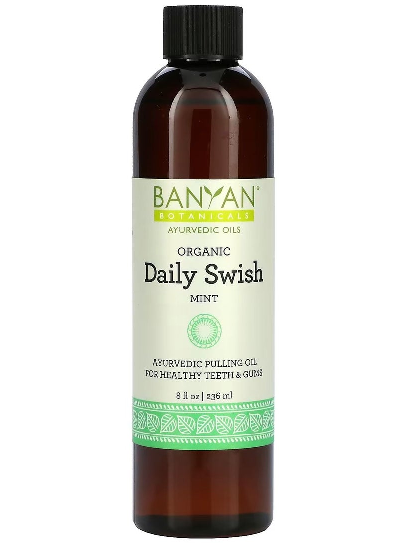 Banyan Botanicals Daily Swish Mint USDa Organic ayurvedic Oil Pulling Mouthwash Oil For Oral Health and Detoxification