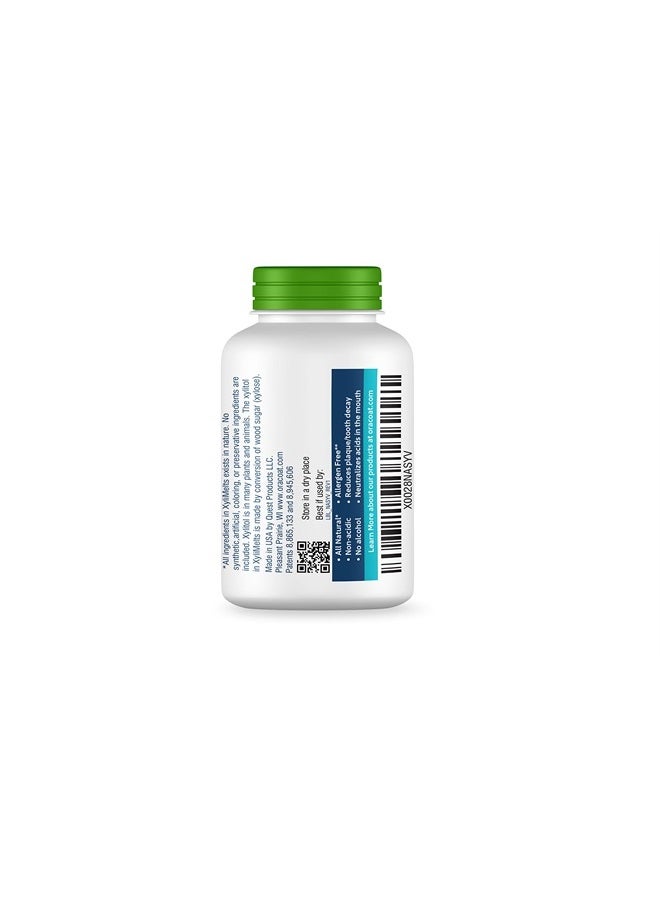 OraCoat XyliMelts Dry Mouth Relief Moisturizing Oral Adhering Discs Mild Mint with Xylitol, for Dry Mouth, Stimulates Saliva, Non-Acidic, Day and Night Use, Time Release for up to 8 Hours, 100 Count