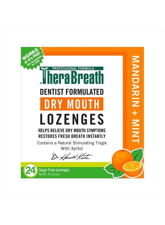 Dry Mouth Dentist Formulated Sugar-Free Lozenges, Mandarin Mint, 24 Count