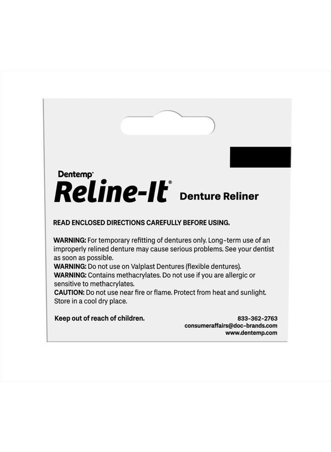 Denture Reline Kit - Advanced Formula Reline It Denture Reliner - Denture Kit to Refit and Tighten Dentures for Both Upper & Lower Denture