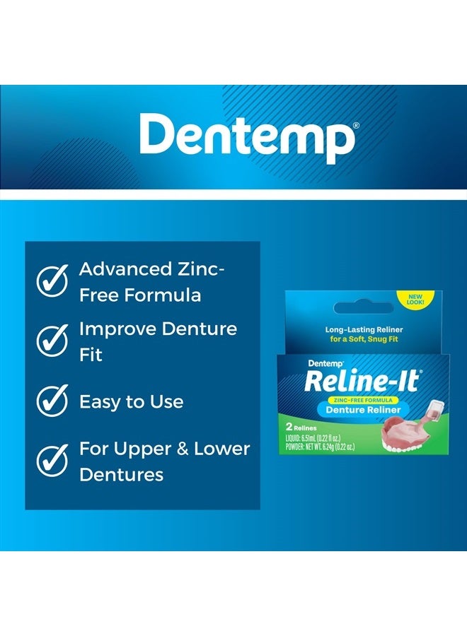 Denture Reline Kit - Advanced Formula Reline It Denture Reliner - Denture Kit to Refit and Tighten Dentures for Both Upper & Lower Denture