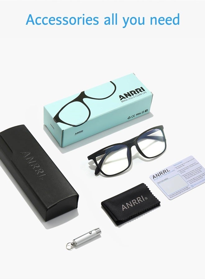 Blue Light Blocking Glasses, Anti Eyestrain Lens Lightweight Frame Eyeglasses, Black, Men/Women