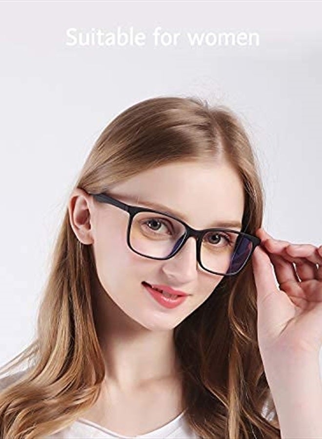 Blue Light Blocking Glasses, Anti Eyestrain Lens Lightweight Frame Eyeglasses, Black, Men/Women