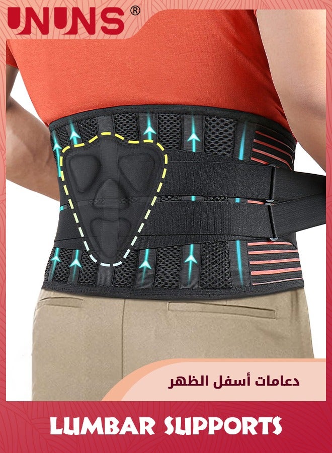 Lumbar Support Belt,Back Brace For Men Women Lower Back Pain Relief,Adjustable Lumbar Support Belts With 3D Lumbar Pads,Lower Waist Support Belt Brace Relief Sciatica Scoliosis-L 95-115CM