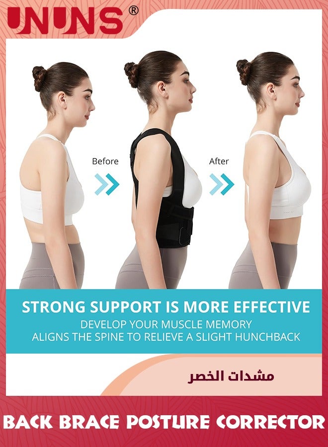 Back Brace Posture Corrector For Women Men,Shoulder Straightener,Adjustable Full Back Support,Posture Trainer,Upper And Lower Back Pain Relief-Scoliosis,Hunchback, Hump,Thoracic,Spine Corrector-M