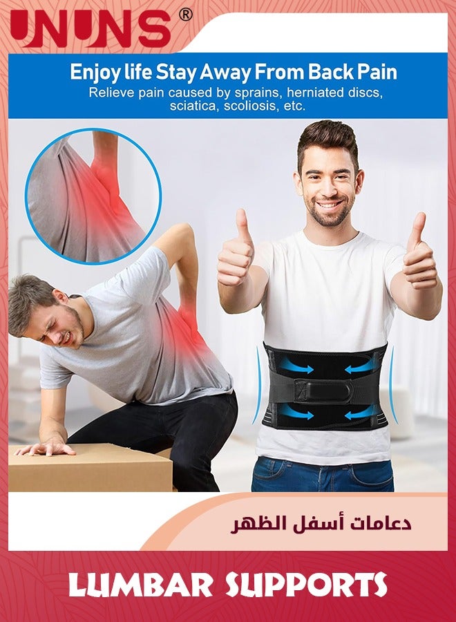 Lumbar Support Belt For Women Men,Adjustable Lower Waist Support Belt Brace Pain Relief With 6 Stays,Upgraded Bracepost Back Brace For Heavy Lifting Herniated Disc,Sciatica,Scoliosis-XL 93-110CM