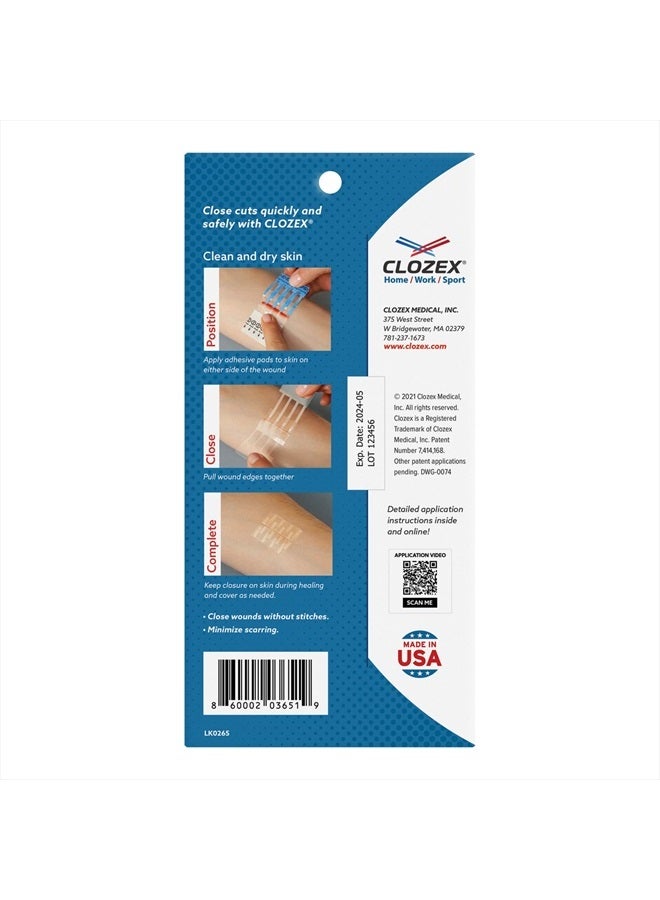 Complete Emergency Laceration Kit - Repair Wounds Without Stitches. FDA Cleared Skin Clean Cover Closure Device for 2 Individual Or Combine for 2 1/2 in. Length