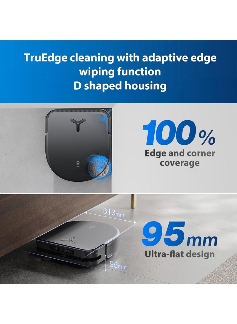 Deebot X5 Pro Omni Robot Vacuum Cleaner with Mop, 12,800Pa Suction Power, ZeroTangle Technology, TruEdge Edge Mopping, 70°C Hot Water Mop Washing, Auto Lifting of the Mop, Self-Emptying 45 W X5 PRO OMNI Black