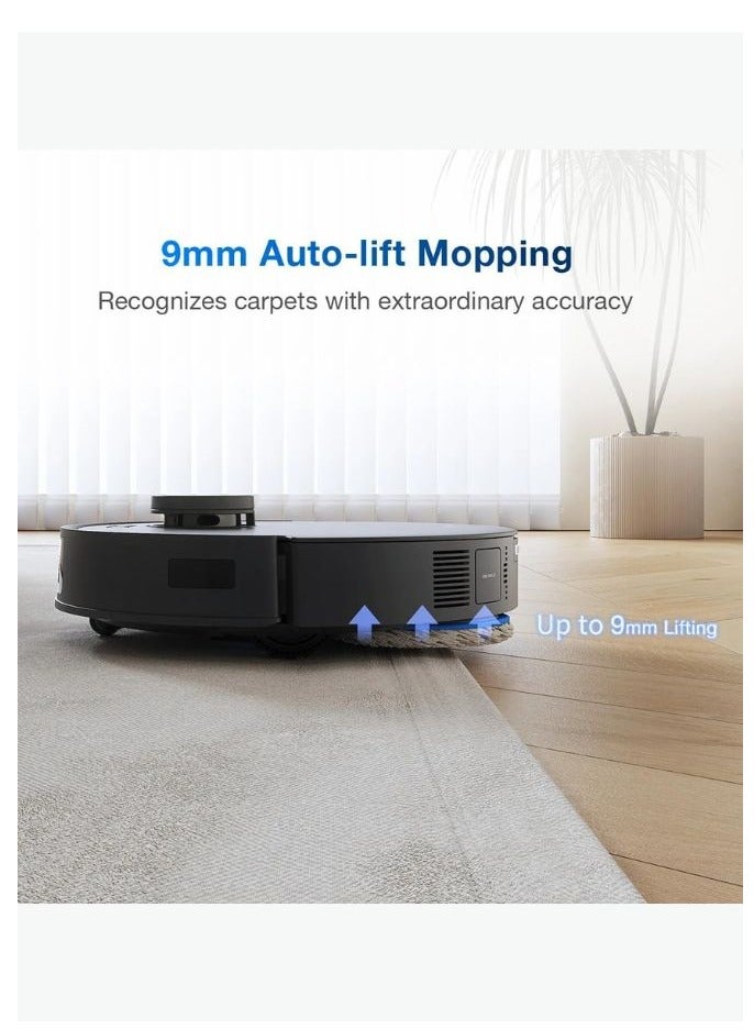 Omni Robot Vacuum Cleaner with Mop function Hot Water, 11000Pa Powerful Suction, TruEdge Adaptive Mopping, Zero Tangle, TrueDetect 3D 3.0 45 W T30 Pro Black