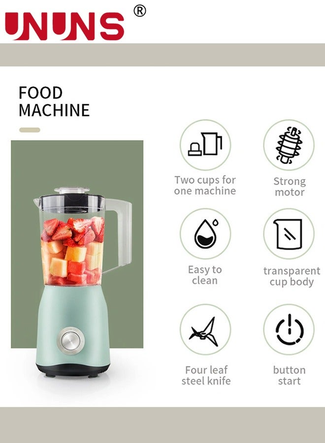 Personal Size Blenders,Classic Retro Electric Pulse Blender,1.5 Liter +500ML Glass Pitcher,High Power 1500 Watts Crushes And Pulverizes Ice Cubes,Blend Personal Smoothie,Crush Ice,Shakes