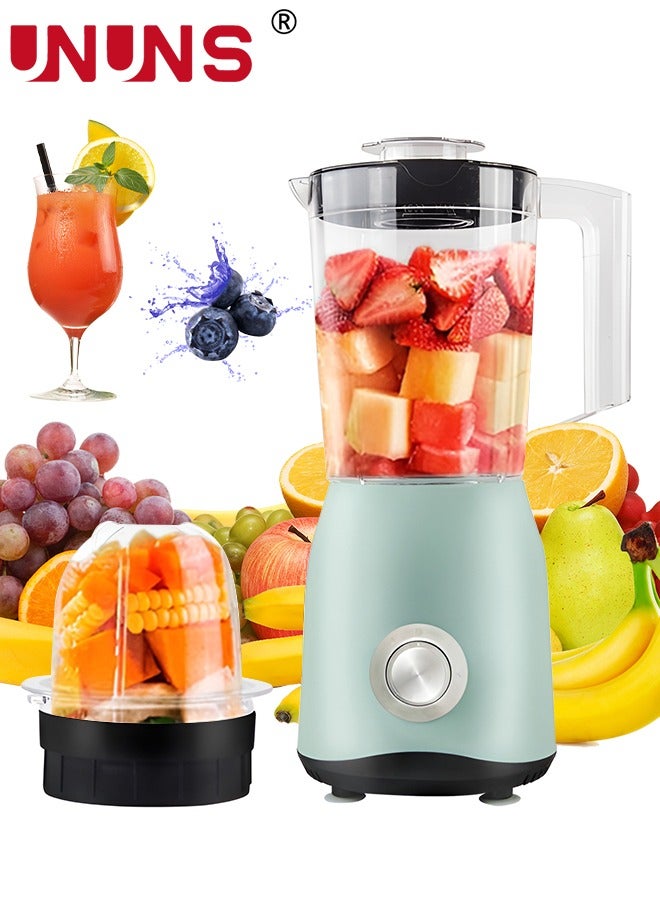 Personal Size Blenders,Classic Retro Electric Pulse Blender,1.5 Liter +500ML Glass Pitcher,High Power 1500 Watts Crushes And Pulverizes Ice Cubes,Blend Personal Smoothie,Crush Ice,Shakes