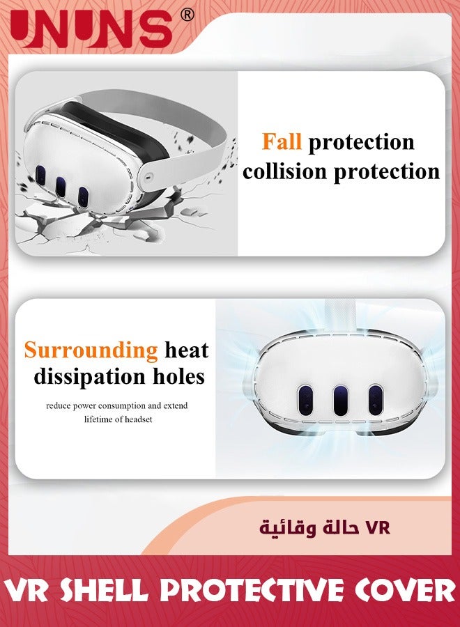 VR Shell Protective Cover For Meta/Oculus Quest 3,Plastic Protective Shell Cover Anti Scratch Anti Dust Anti Shock Case,Accessories For VR Headset Quest 3,Frosted Clear