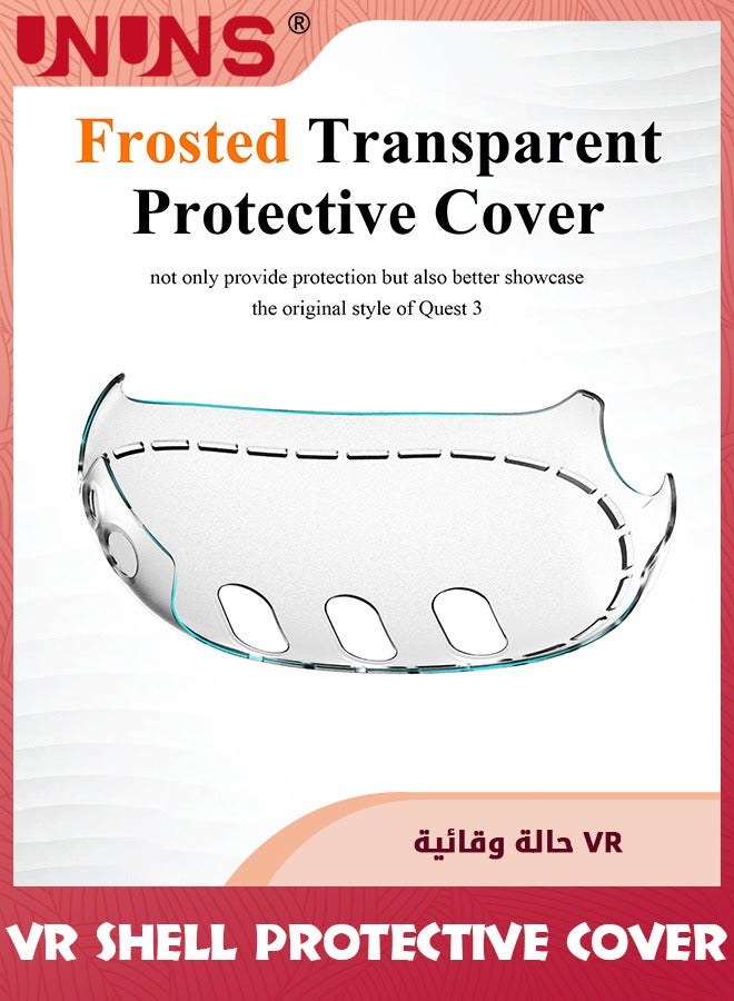 VR Shell Protective Cover For Meta/Oculus Quest 3,Plastic Protective Shell Cover Anti Scratch Anti Dust Anti Shock Case,Accessories For VR Headset Quest 3,Frosted Clear