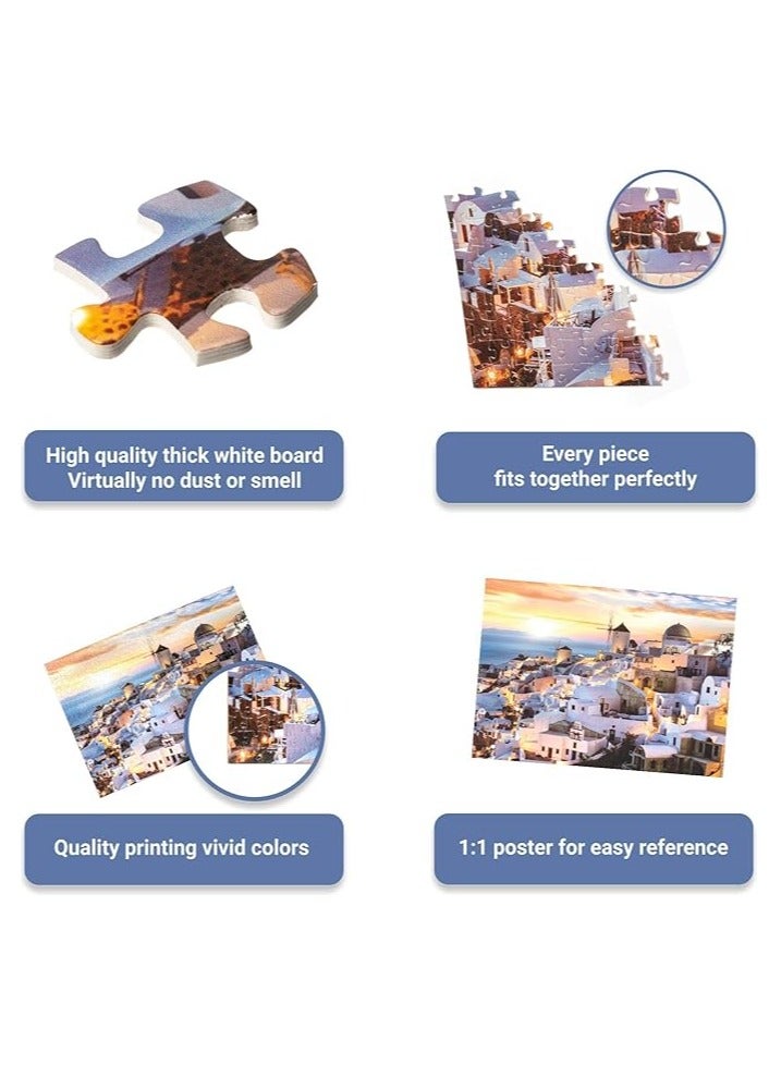 1500-Piece Dual-Scene Jigsaw Puzzle Aegean Sea & Space Tourist Adventure, High-Quality, Challenging Puzzle for Adults