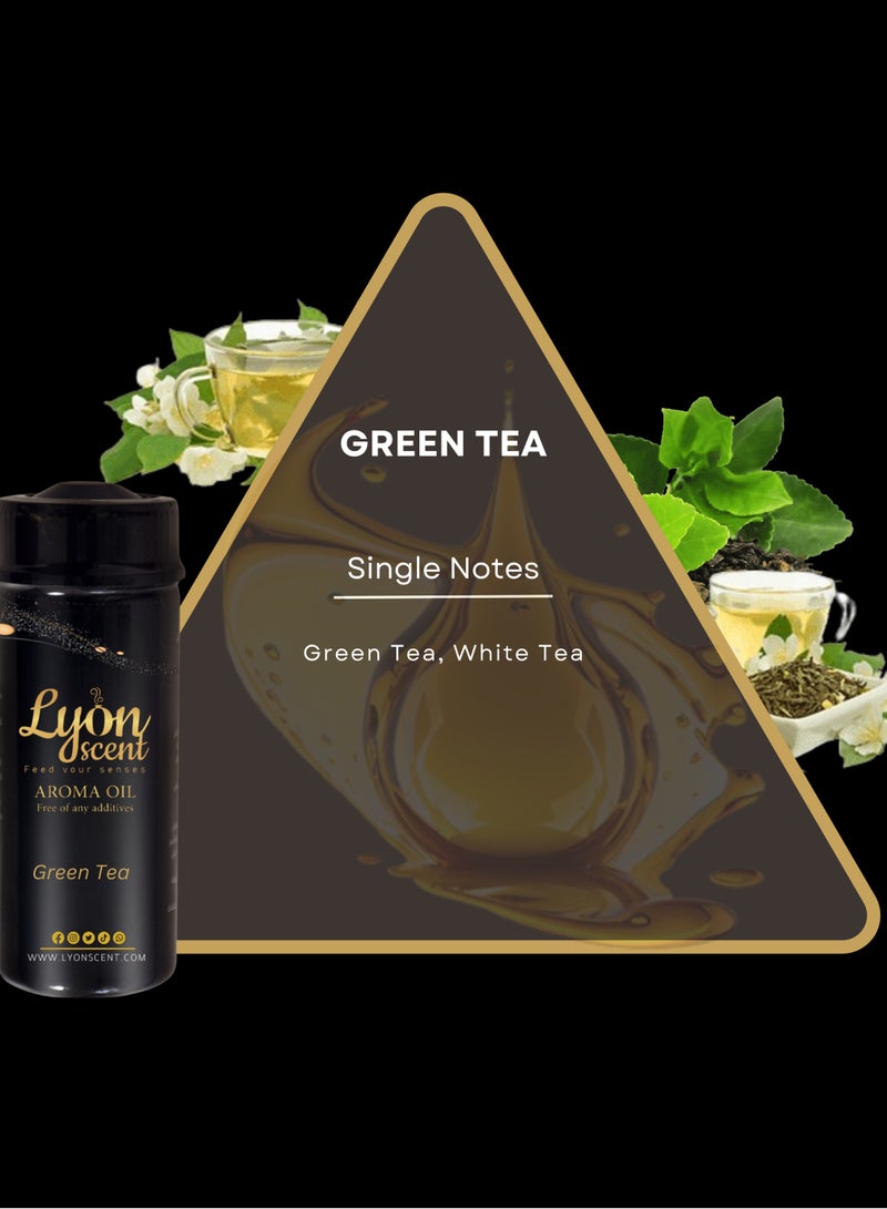 Lyon Scent Aroma Oil, 100% Pure Oil, Perfume for Air Freshener, Diffuser Aroma, Fragrance Oil, Air Freshener Oil refill, Essential Scented Oil, Luxurious Scent (GREEN TEA)