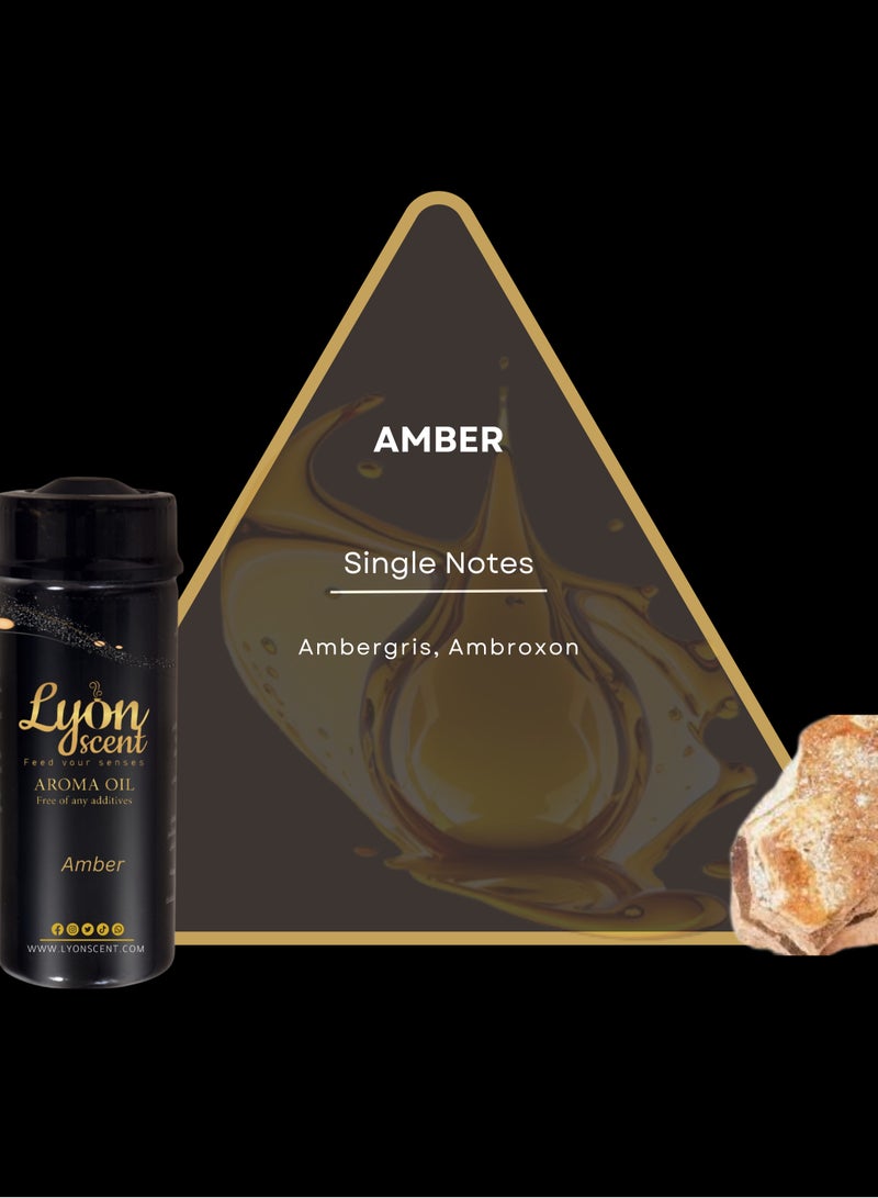 Lyon Scent Aroma Oil, 100% Pure Oil, Perfume for Air Freshener, Diffuser Aroma, Fragrance Oil, Air Freshener Oil refill, Essential Scented Oil, Luxurious Scent (AMBER)