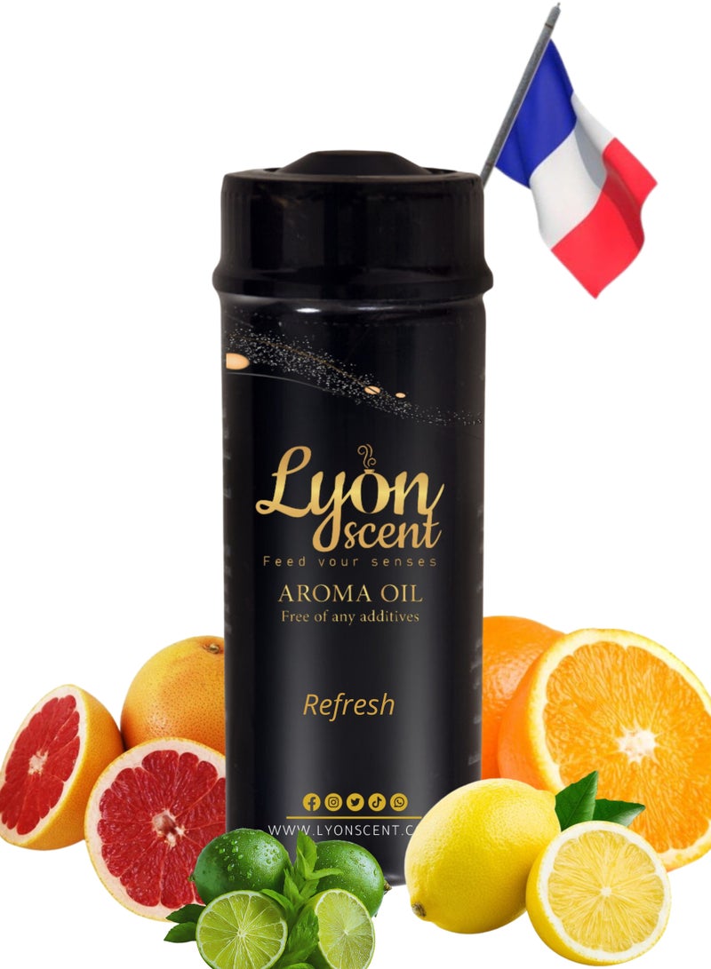 Lyon Scent Aroma Oil, 100% Pure Oil, Perfume for Air Freshener, Diffuser Aroma, Fragrance Oil, Air Freshener Oil refill, Essential Scented Oil, Luxurious Scent (REFRESH)