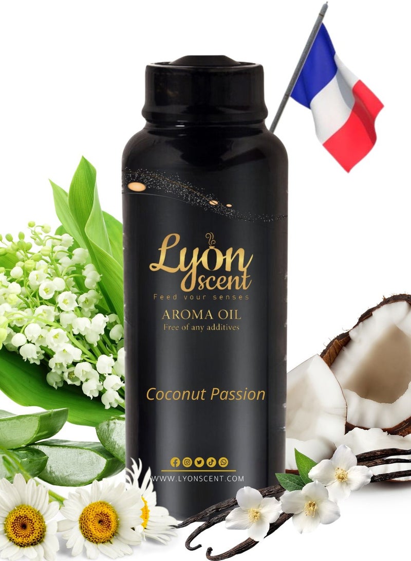 Lyon Scent Aroma Oil, 100% Pure Oil, Perfume for Air Freshener, Diffuser Aroma, Fragrance Oil, Air Freshener Oil refill, Essential Scented Oil, Luxurious Scent (Coconut Passion)