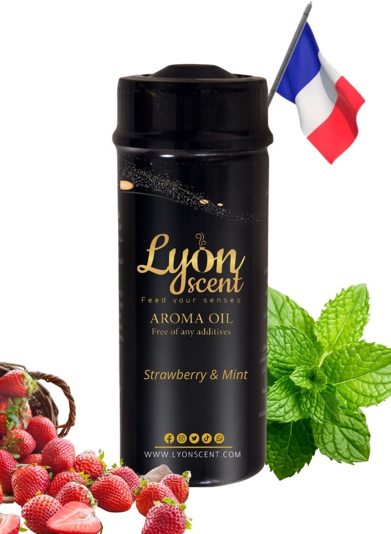 Lyon Scent Aroma Oil, 100% Pure Oil, Perfume for Air Freshener, Diffuser Aroma, Fragrance Oil, Air Freshener Oil refill, Essential Scented Oil, Luxurious Scent (Strawberry & Mint)