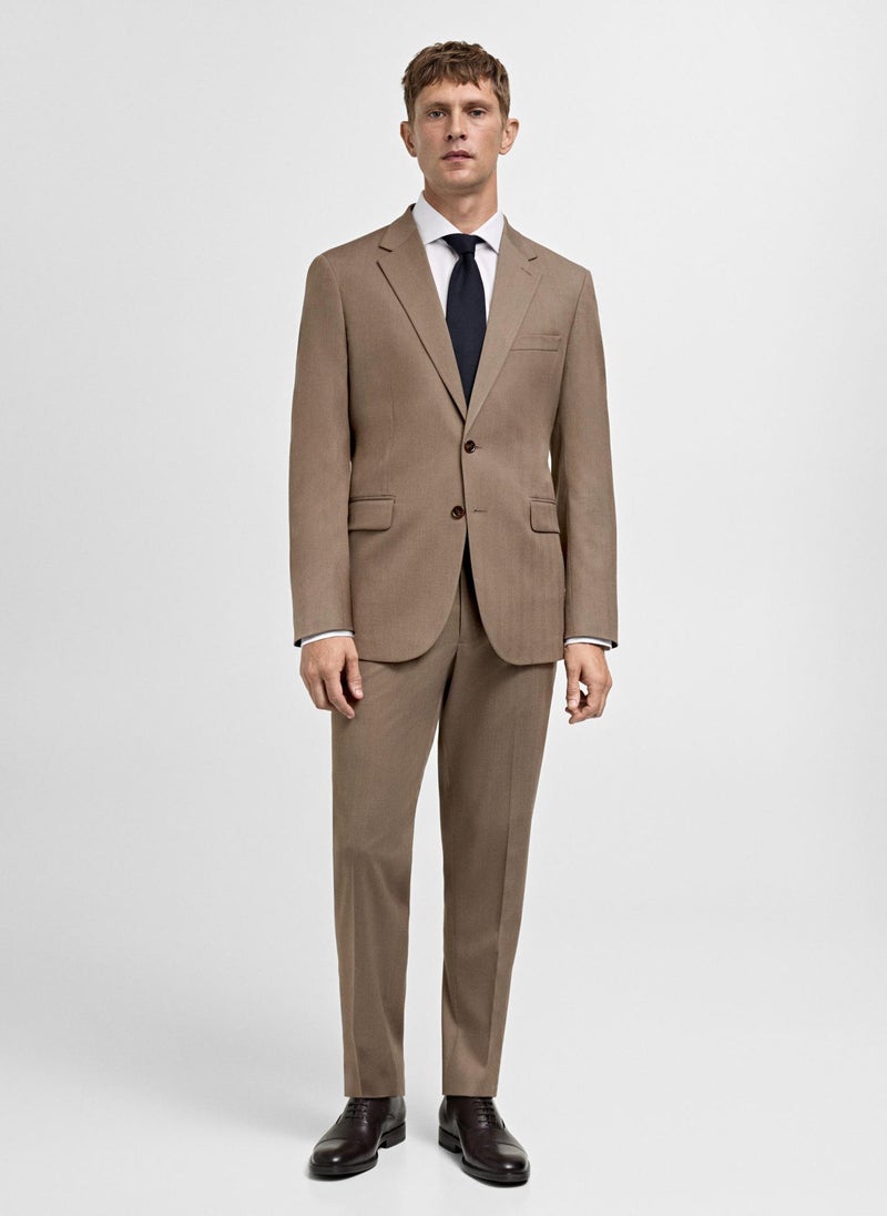 Stretch Fabric Slim Fit Suit Pants