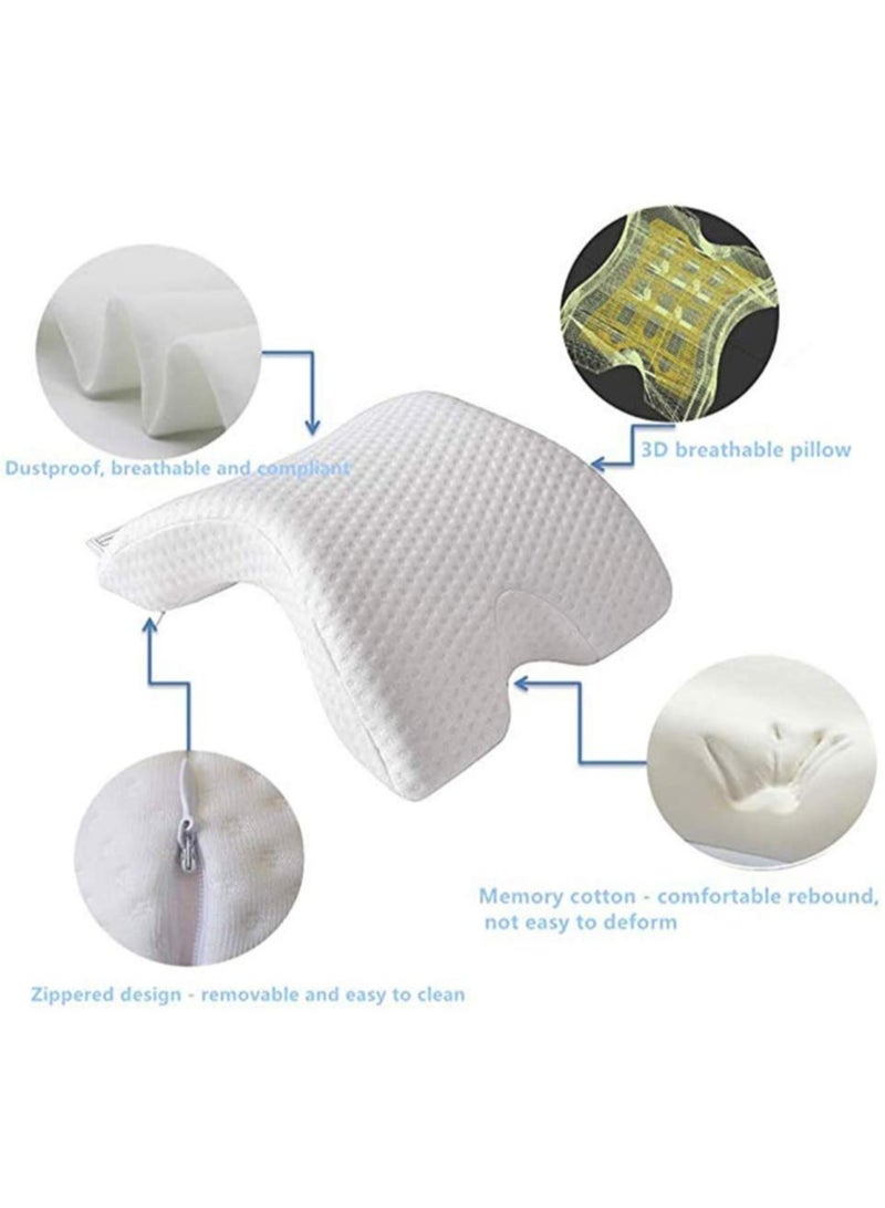 Memory Foam Pillow with Arm Hole,Anti-Hand Numb Desk Nap Sleeping Pillow Multifunction Health Neck Couple Pillow 2019 Patent,