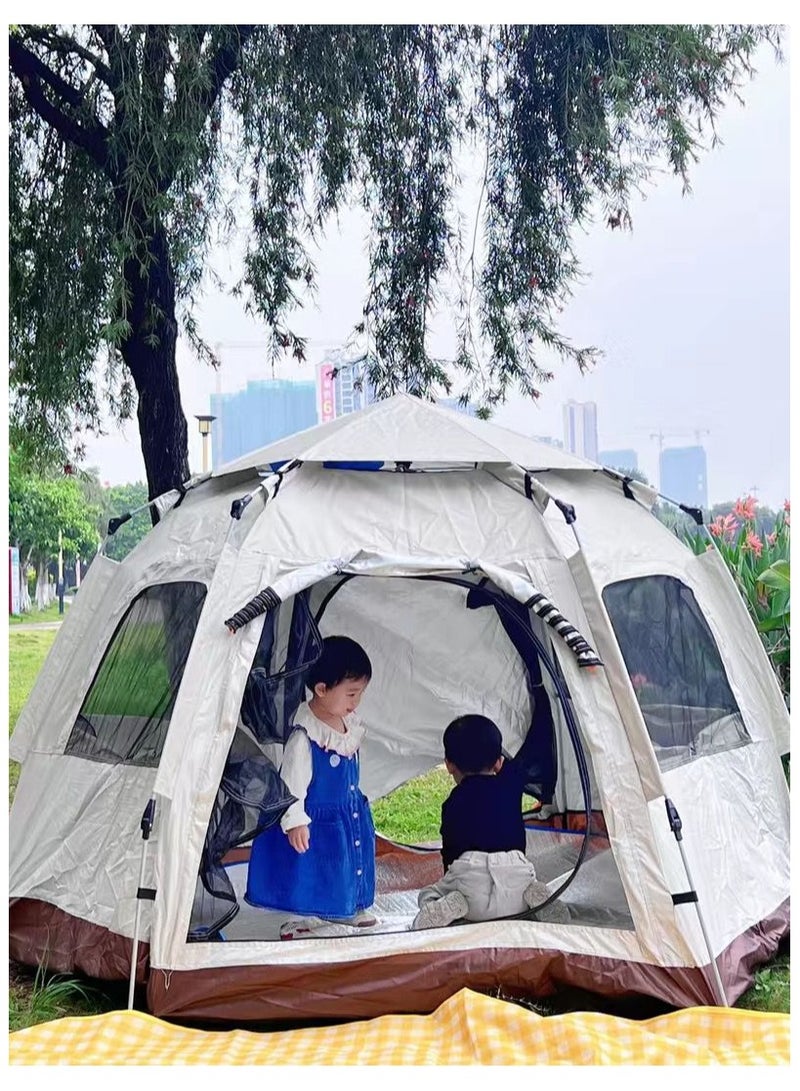 Outdoor Tent for 6 People Automatic Speed-Opening, Portable Folding, Waterproof, UV Protection, Large Space Family Tent for Hiking and Camping.