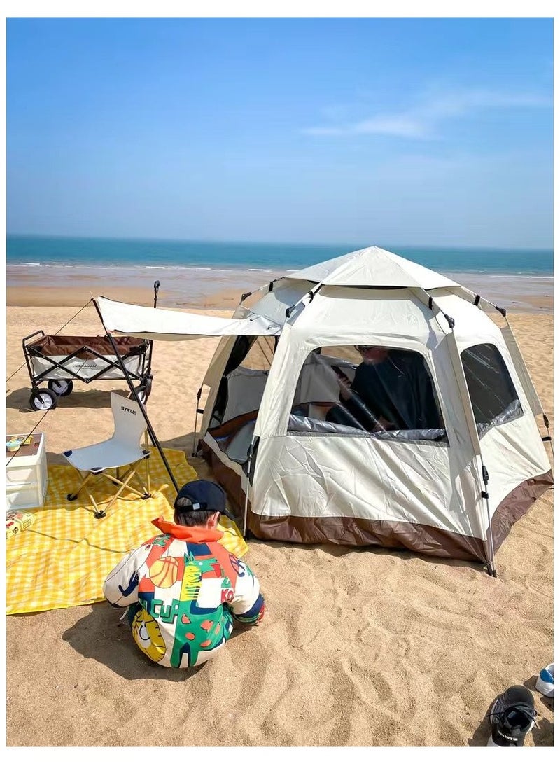 Outdoor Tent for 6 People Automatic Speed-Opening, Portable Folding, Waterproof, UV Protection, Large Space Family Tent for Hiking and Camping.