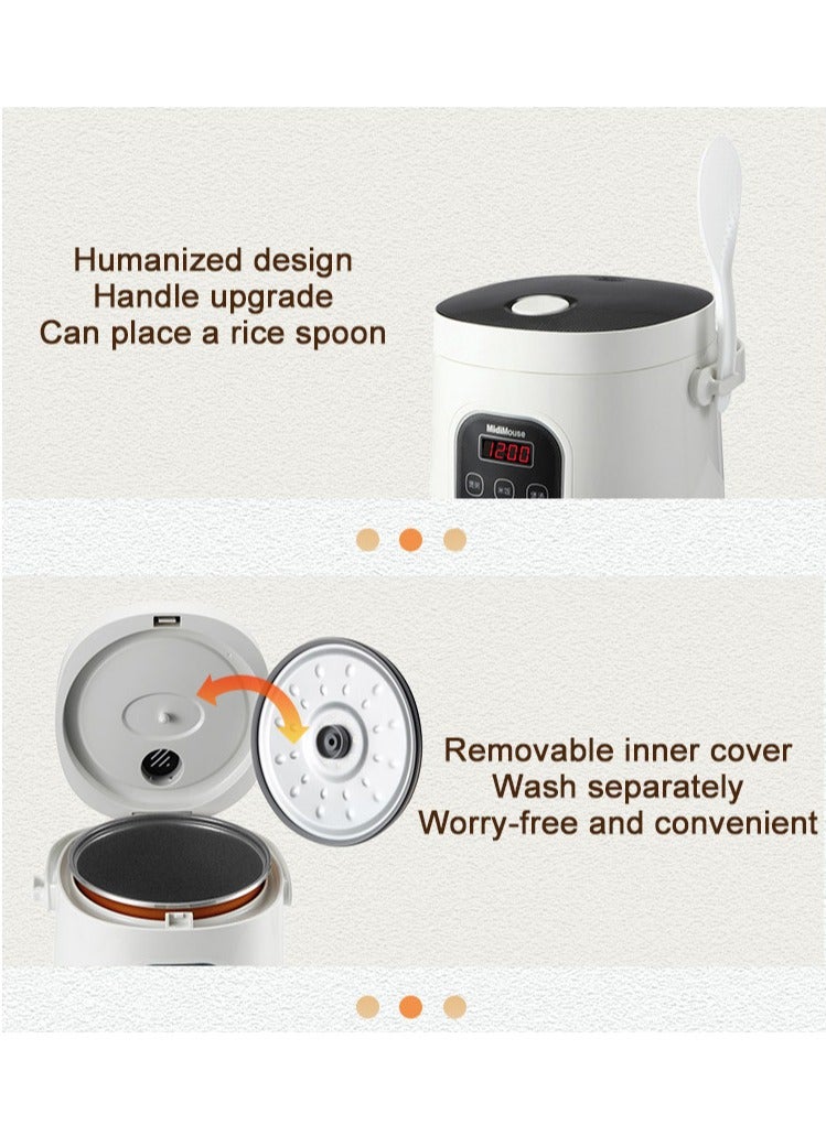 12V 24V Rice Cooker for Car 2L Cooking Food Pot Electric Portable Steamer Fast Fully Automatic High Temperature Protection for  Travel to Make Rice Soup Porridge Cake