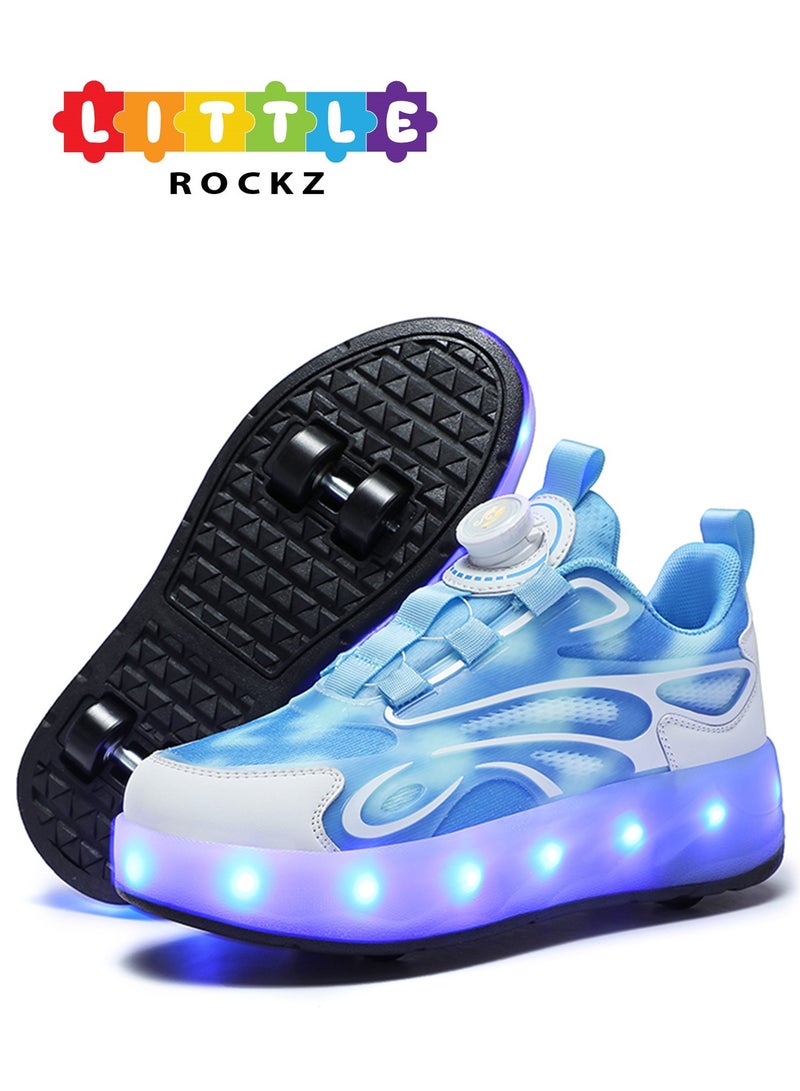 Double Wheel LED Flash Light Fashion Shiny Sneaker Skate Heelys Shoes With Lightning Sole