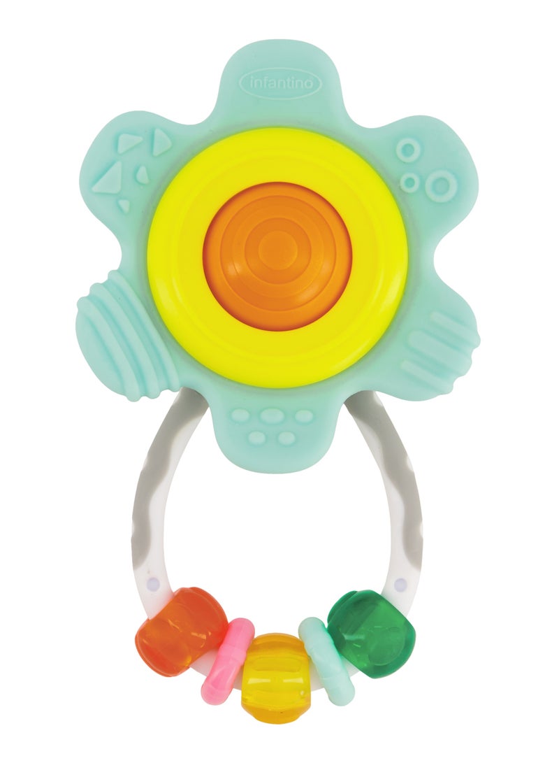 Baby 1st Rattle Bundle Gift Set Wrist  And Foot Rattles Spin And Teether Gummy Rattle Fruit Themed 3-Piece Value Set - Suitable For 0 Months And Above