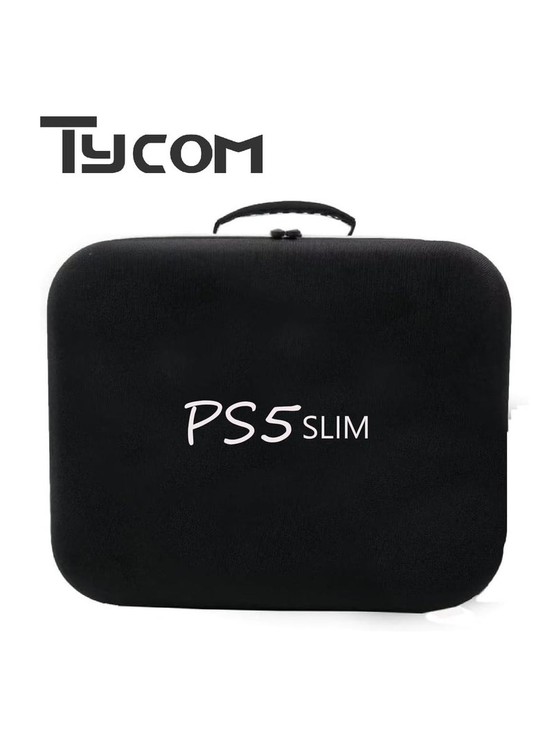 Travel Storage Bag For PS5 Slim - Shockproof Hard Shell Bag- Luxury Waterproof Shoulder Bag For Playstation 5 Slim, Console & Accessories Storage Organizer (Single Black)